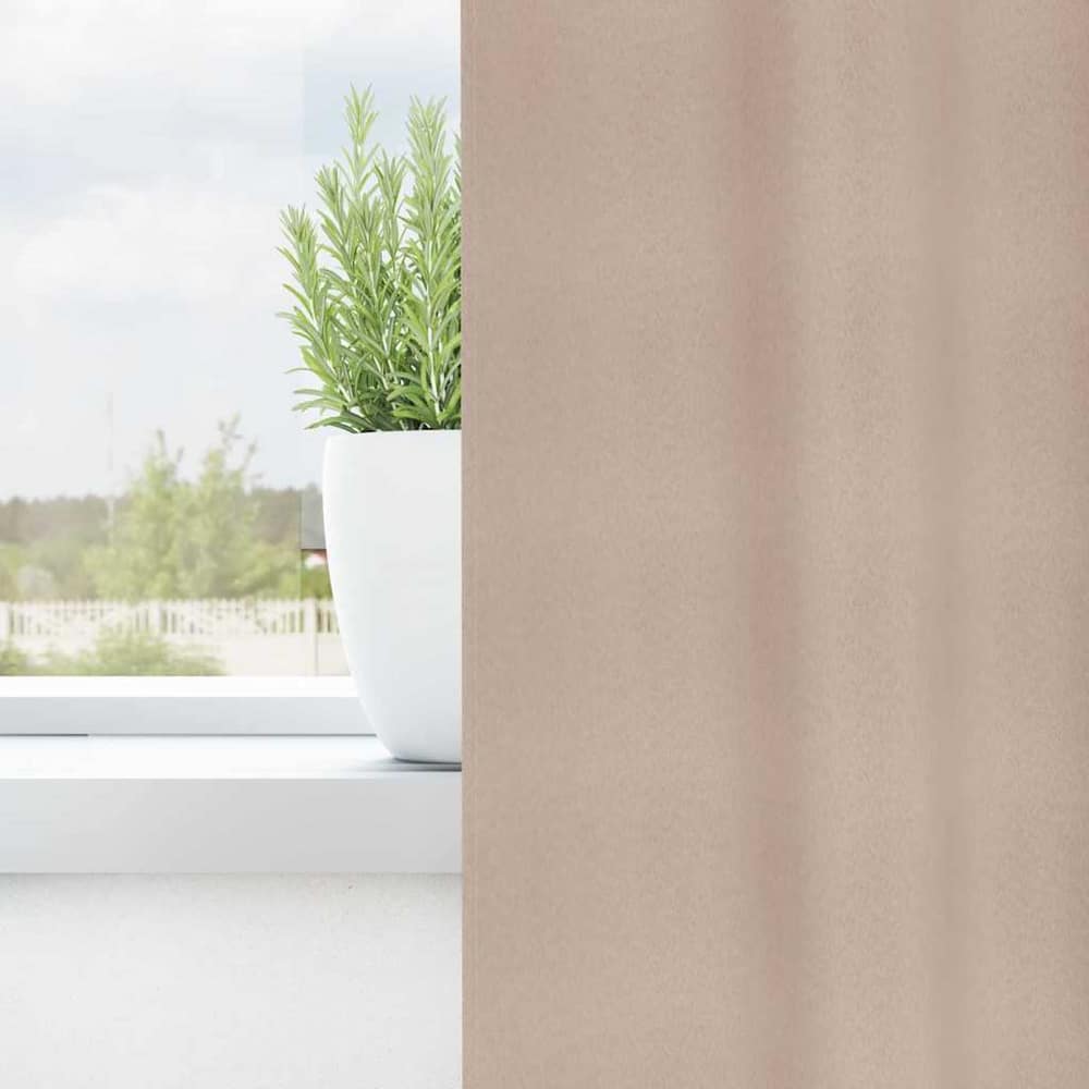 Blackout Curtains Rings Taupe Polyester