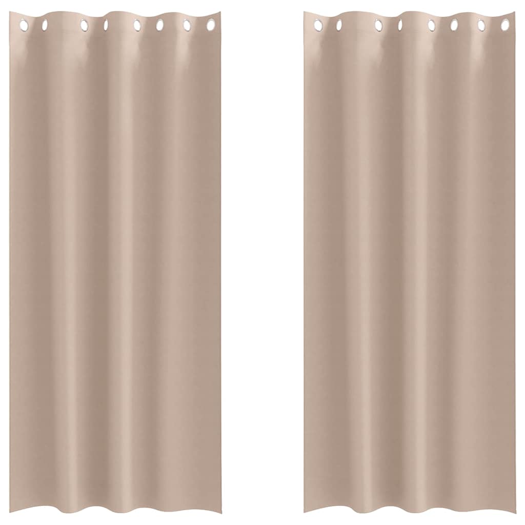 vidaXL Blackout Curtains with Rings 2 pcs Taupe 260 x 140 cm Polyester 2