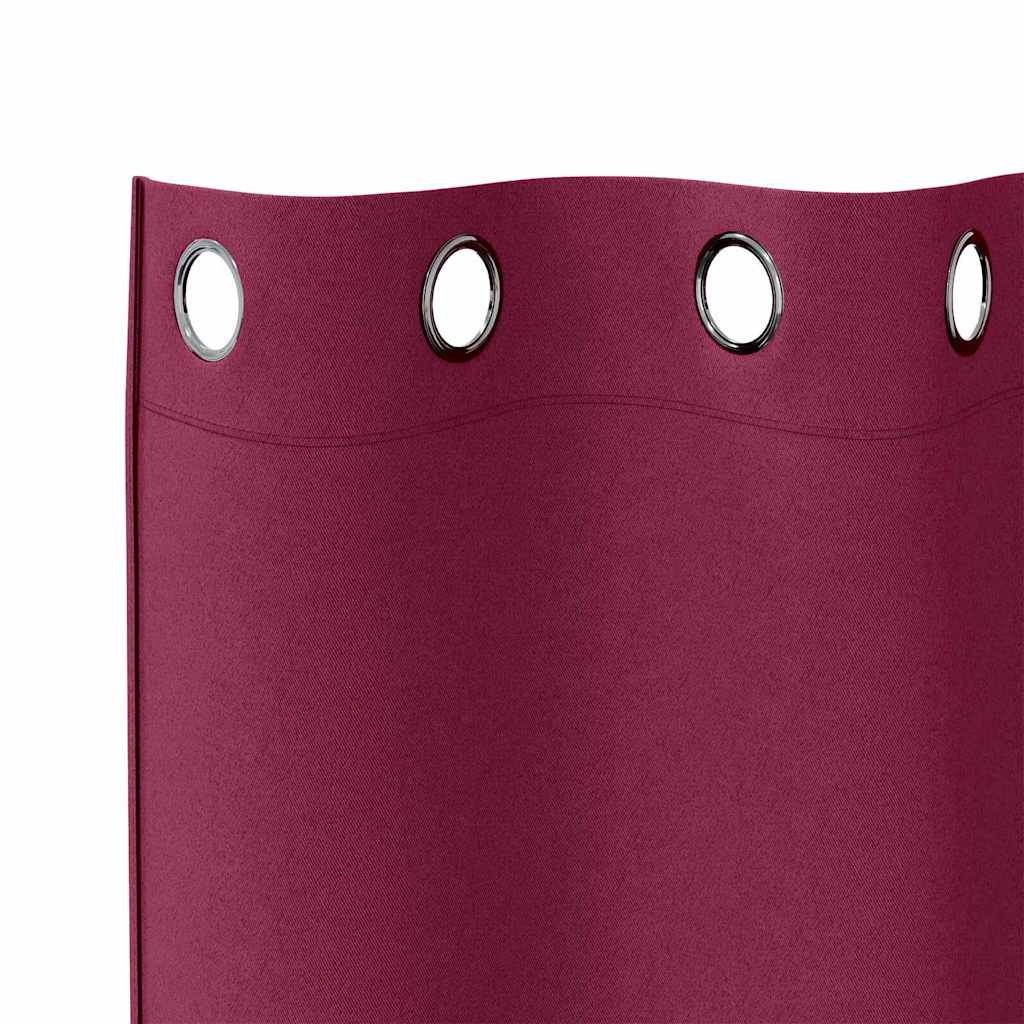 vidaXL Blackout Curtains with Rings 2 pcs Wine Red 260 x 140 cm 5