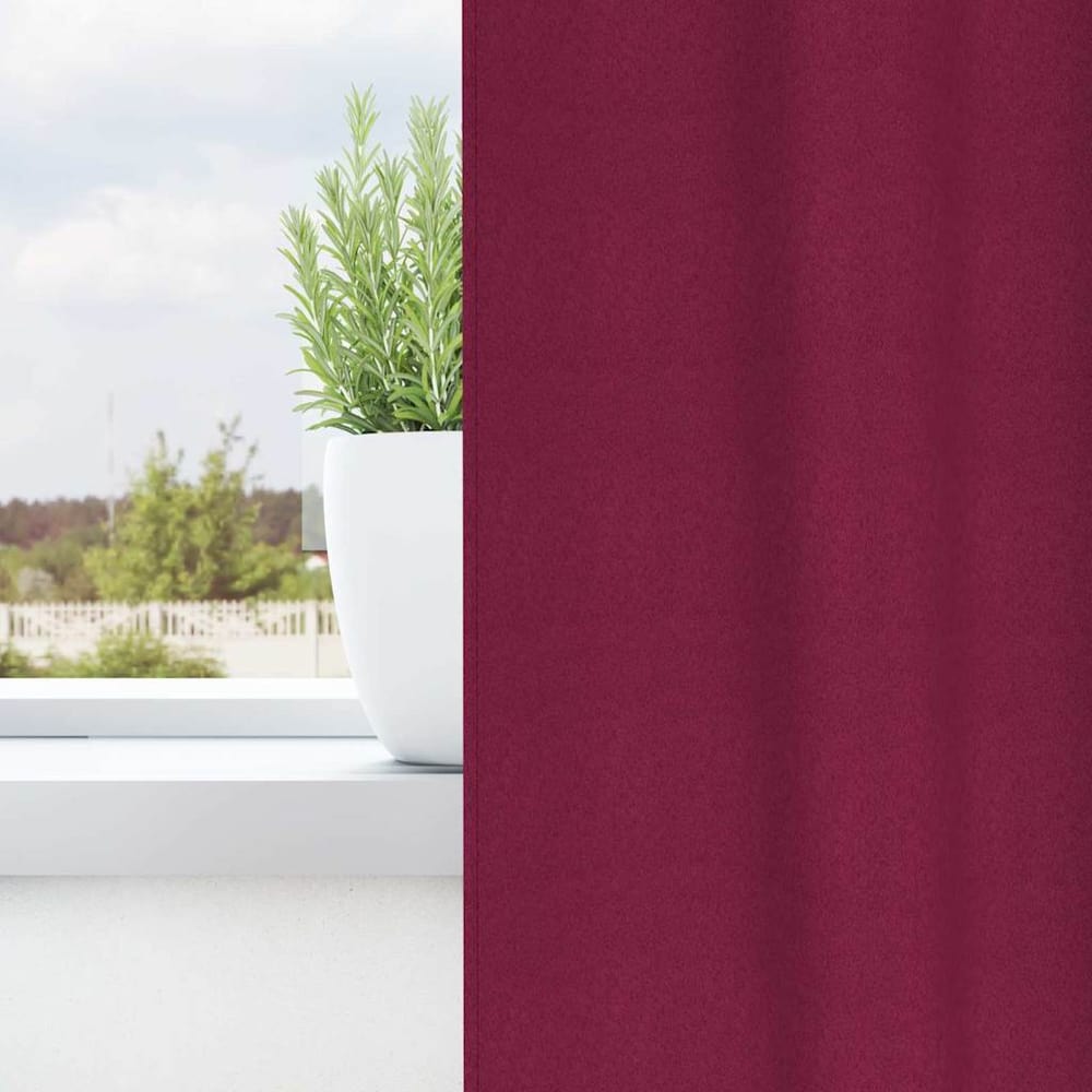 Blackout Curtains Rings Wine Red