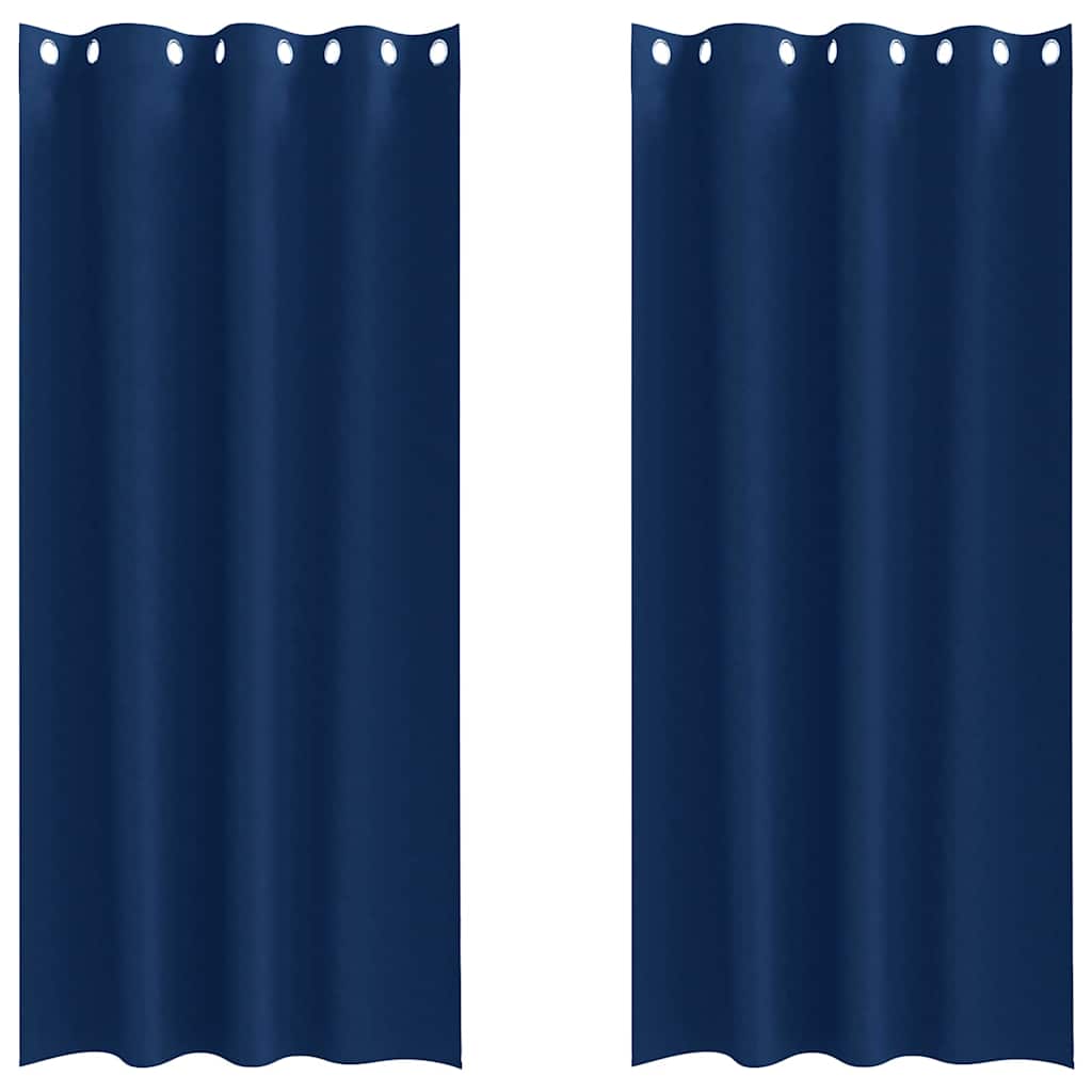 vidaXL Blackout Curtains with Rings 2 pcs Dark Blue 260 x 140 cm 2