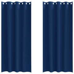 vidaXL Blackout Curtains with Rings 2 pcs Dark Blue 260 x 140 cm 2