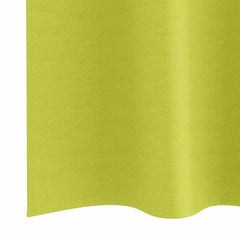 A close-up of the bottom edge of the blackout curtains showing the fabric texture