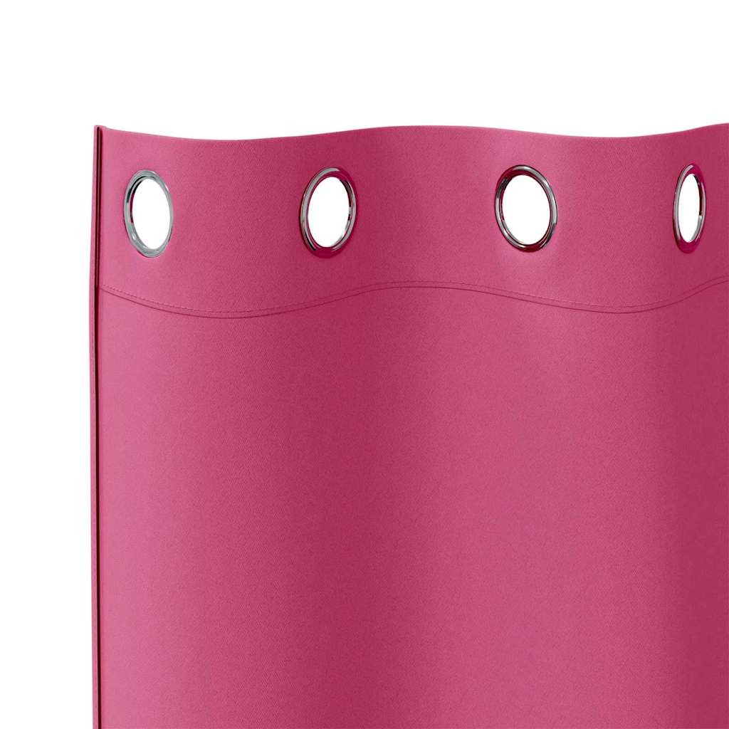 vidaXL Blackout Curtains with Rings 2 pcs Bright Pink 245 x 140 cm 5