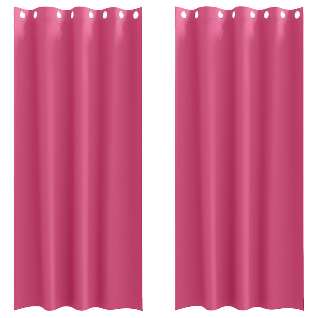 vidaXL Blackout Curtains with Rings 2 pcs Bright Pink 245 x 140 cm 2