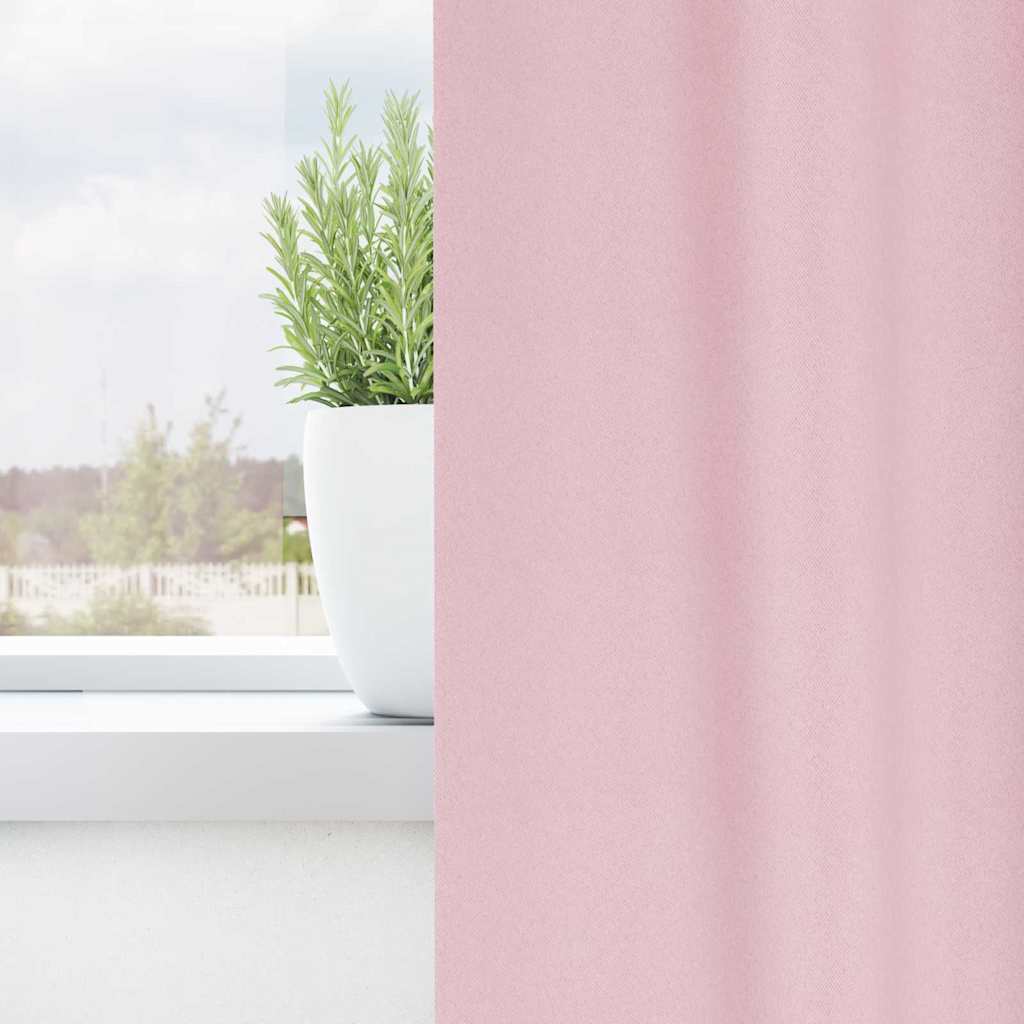 vidaXL Blackout Curtains with Rings 2 pcs Baby Pink 175 x 140 cm 2