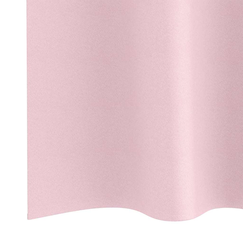 vidaXL Blackout Curtains with Rings 2 pcs Baby Pink 260 x 140 cm 6