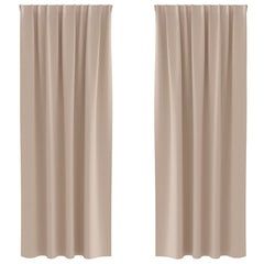 vidaXL Blackout Curtains with Rings 2 pcs Taupe 245 x 140 cm Polyester 2
