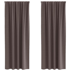 vidaXL Blackout Curtains with Rings 2 pcs Dark Brown 225 x 140 cm 2