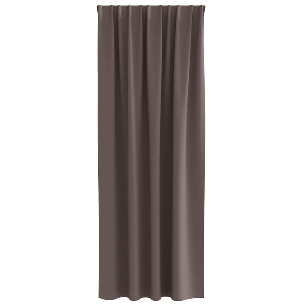 vidaXL Blackout Curtains with Rings 2 pcs Dark Brown 260 x 140 cm 4