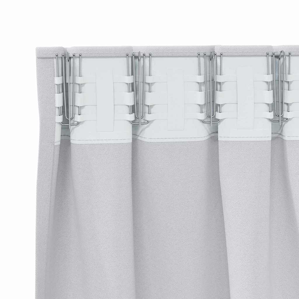 vidaXL Blackout Curtains with Rings 2 pcs Pale Grey 225 x 140 cm 5