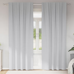 Blackout Curtains with Rings 2 pcs 225 x 140 cm Heading tape Length 225 cm Anthracite–Turquoise Pale grey