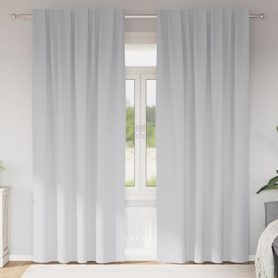 Blackout Curtains with Rings 2 pcs Pale Grey
