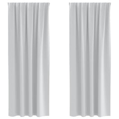 Blackout Curtains with Rings 2 pcs 225 x 140 cm Heading tape Length 225 cm Anthracite–Turquoise Pale grey