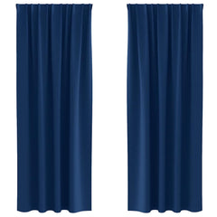vidaXL Blackout Curtains with Rings 2 pcs Dark Blue 260 x 140 cm 2