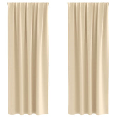vidaXL Blackout Curtains with Rings 2 pcs Cream 225 x 140 cm Polyester 2
