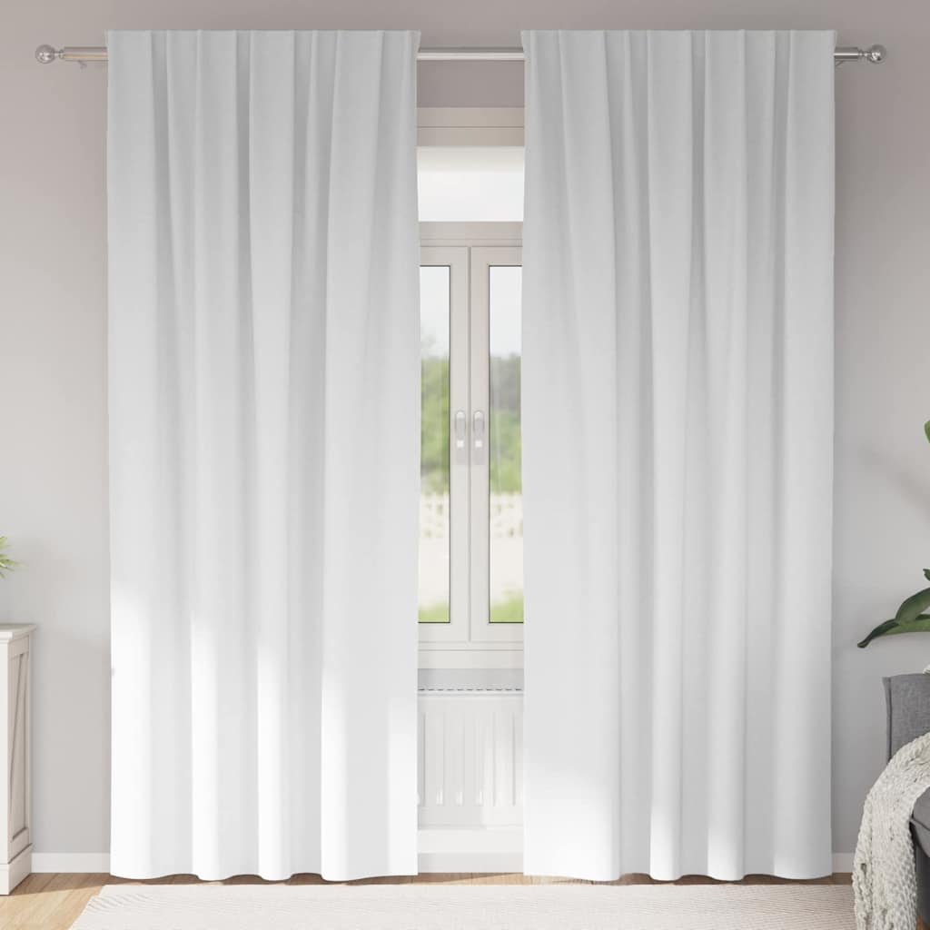 vidaXL Blackout Curtains with Rings 2 pcs Pure White 245 x 140 cm 1