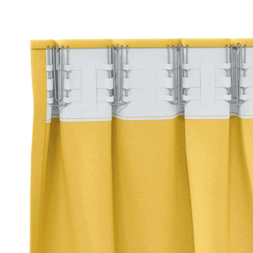 vidaXL Blackout Curtains with Rings 2 pcs Mustard Yellow 245 x 140 cm 5