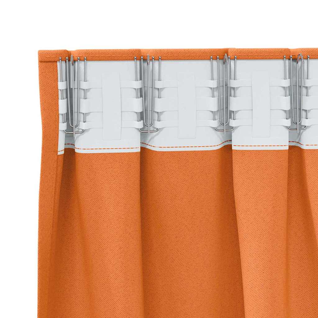 vidaXL Blackout Curtains with Rings 2 pcs Bright Orange 225 x 140 cm 5