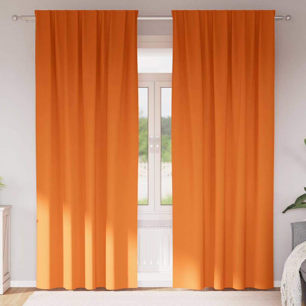 vidaXL Blackout Curtains with Rings 2 pcs Bright Orange 225 x 140 cm 1