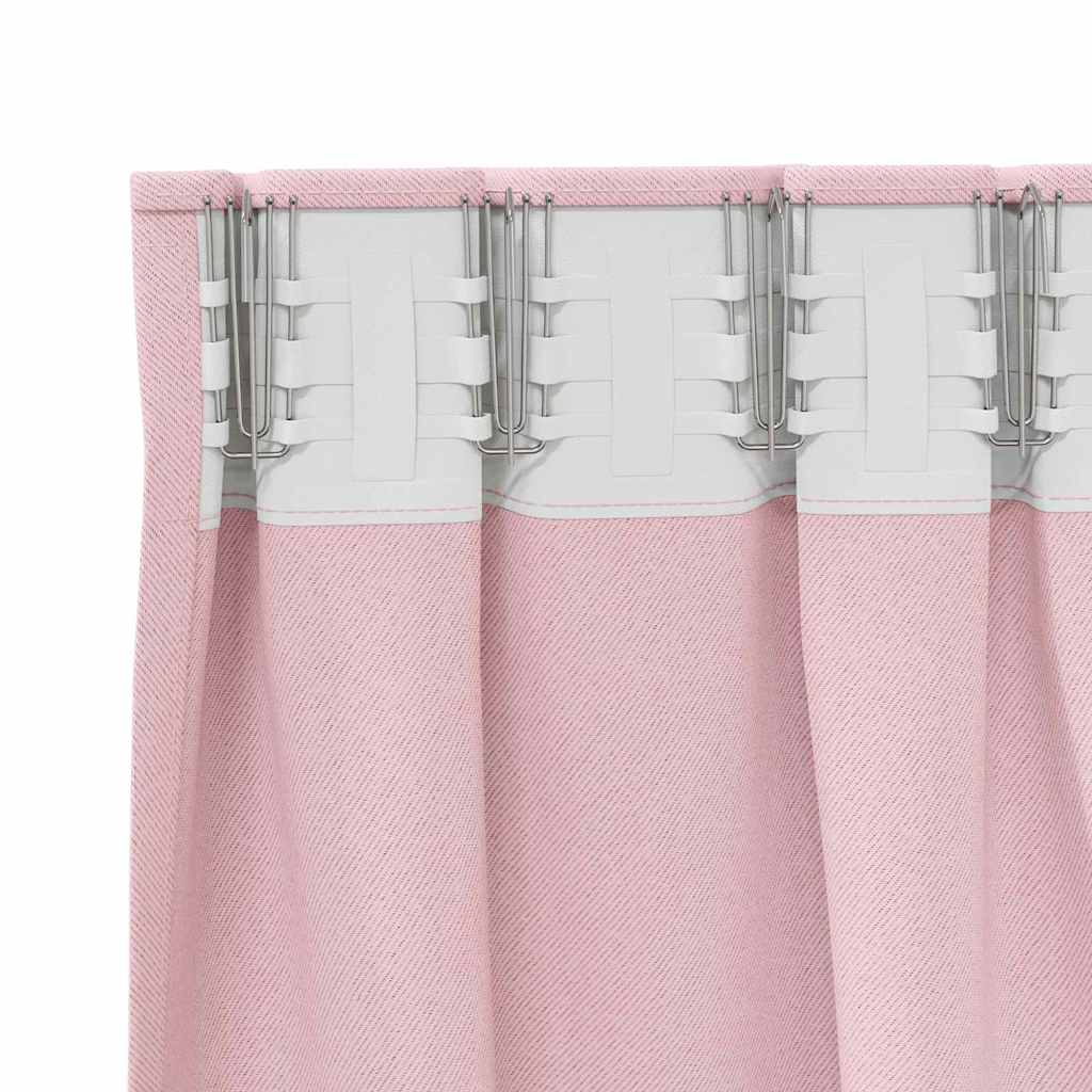 vidaXL Blackout Curtains with Rings 2 pcs Baby Pink 225 x 140 cm 5