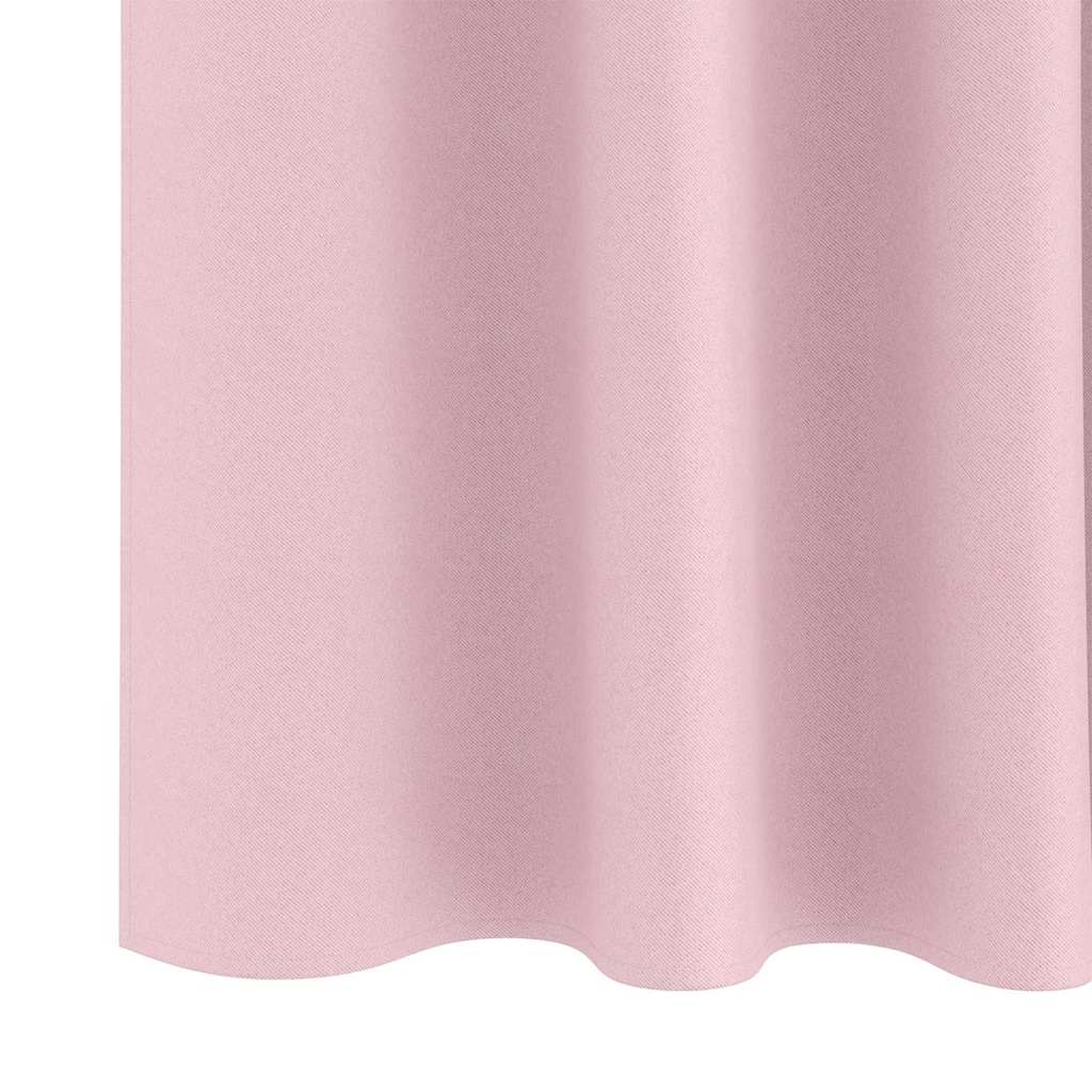 vidaXL Blackout Curtains with Rings 2 pcs Baby Pink 225 x 140 cm 6