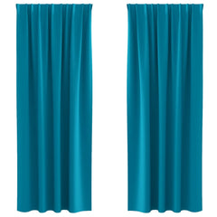 vidaXL Blackout Curtains with Rings 2 pcs Turquoise 225 x 140 cm 2