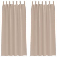 vidaXL Blackout Curtains with Rings 2 pcs Taupe 225 x 140 cm Polyester 2