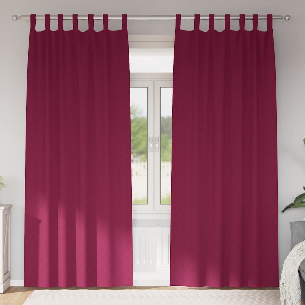 vidaXL Blackout Curtains with Rings 2 pcs Wine Red 260 x 140 cm 1