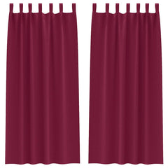 vidaXL Blackout Curtains with Rings 2 pcs Wine Red 260 x 140 cm 2