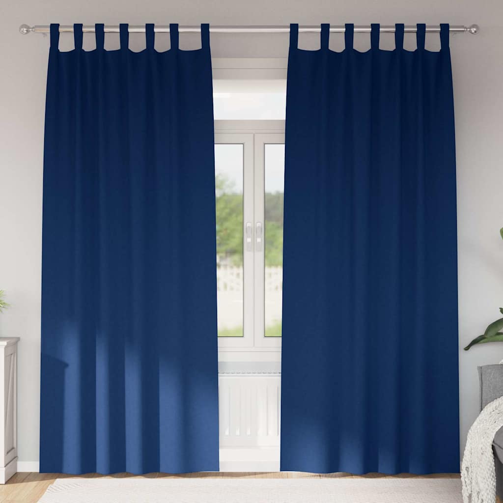vidaXL Blackout Curtains with Rings 2 pcs Dark Blue 260 x 140 cm 1