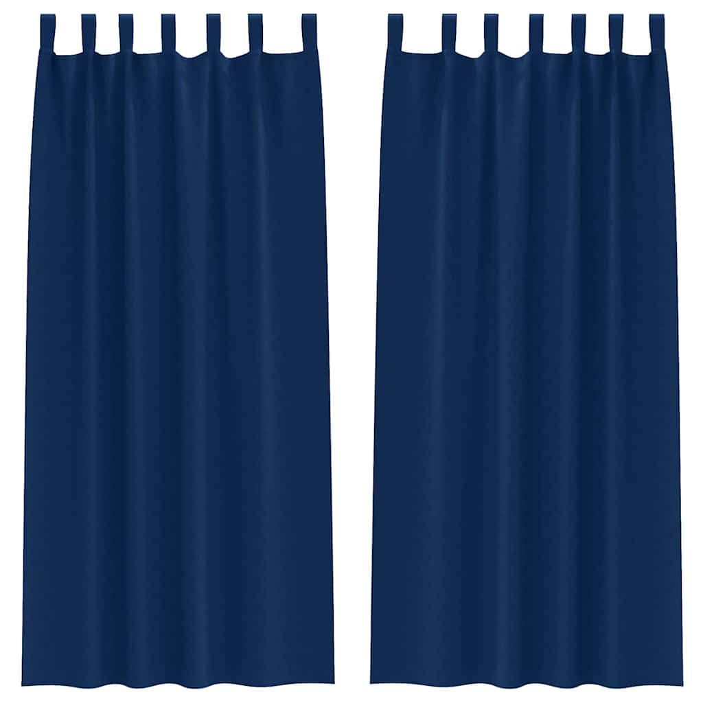 vidaXL Blackout Curtains with Rings 2 pcs Dark Blue 260 x 140 cm 2