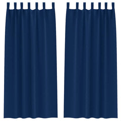 vidaXL Blackout Curtains with Rings 2 pcs Dark Blue 260 x 140 cm 2