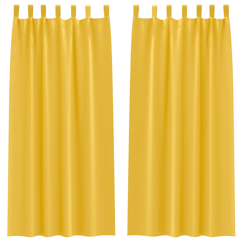 vidaXL Blackout Curtains with Rings 2 pcs Mustard Yellow 260 x 140 cm 2