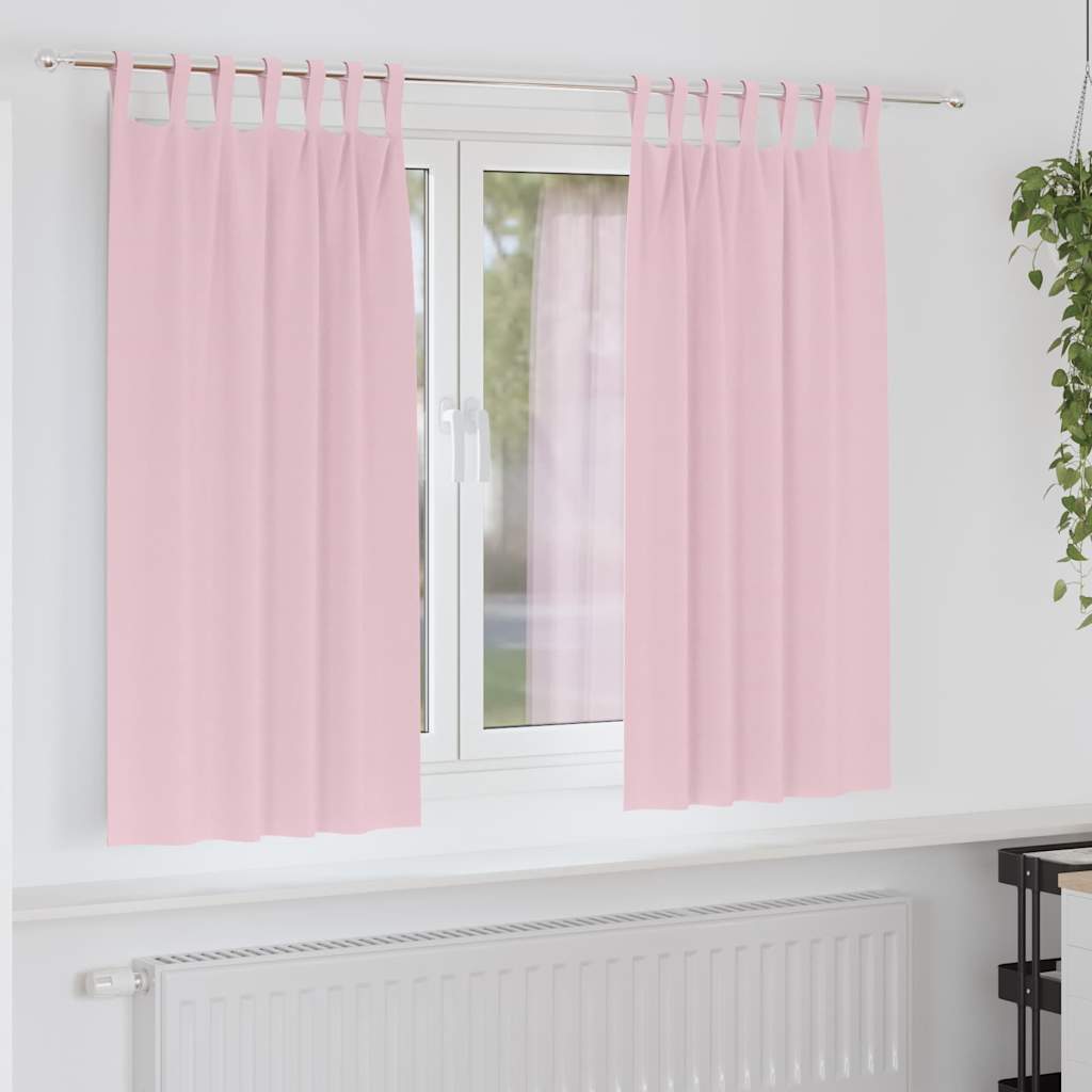 vidaXL Blackout Curtains with Rings 2 pcs Baby Pink 175 x 140 cm 1