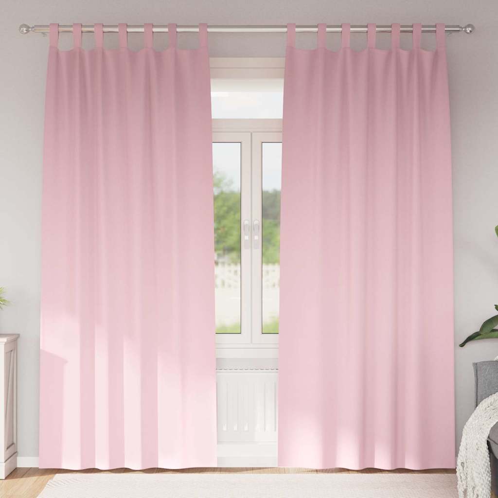 vidaXL Blackout Curtains with Rings 2 pcs Baby Pink 245 x 140 cm 1