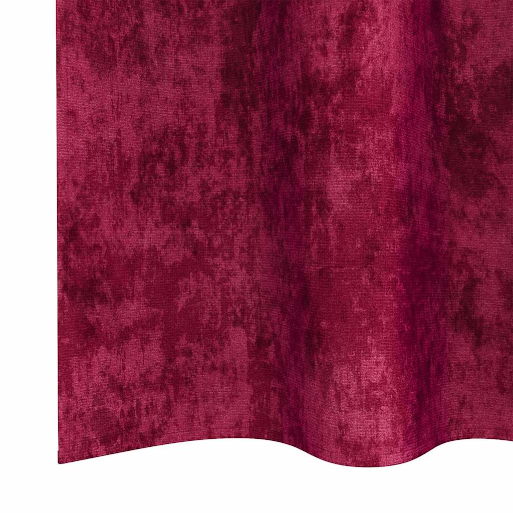 vidaXL Velvet Curtains 2 pcs Wine red 225 x 140 cm Velvet 6