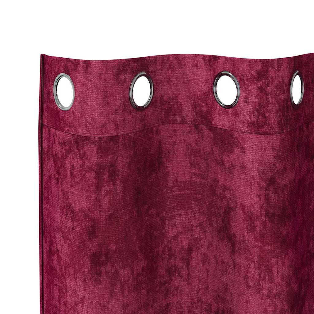 vidaXL Velvet Curtains 2 pcs Wine red 245 x 140 cm Velvet 5