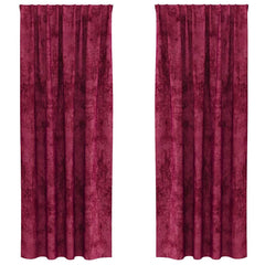 vidaXL Velvet Curtains 2 pcs Wine red 225 x 140 cm Velvet 2