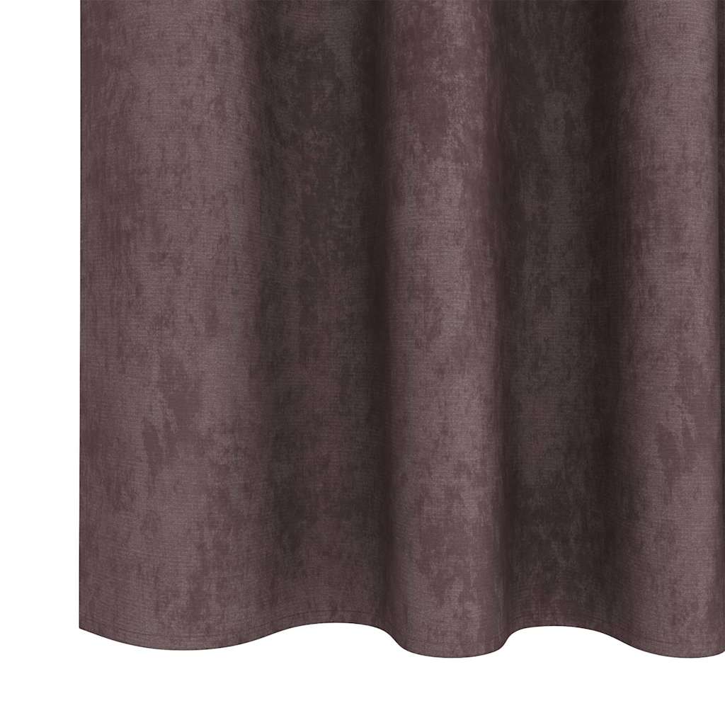 vidaXL Velvet Curtains 2 pcs Brown 260 x 140 cm Velvet 6