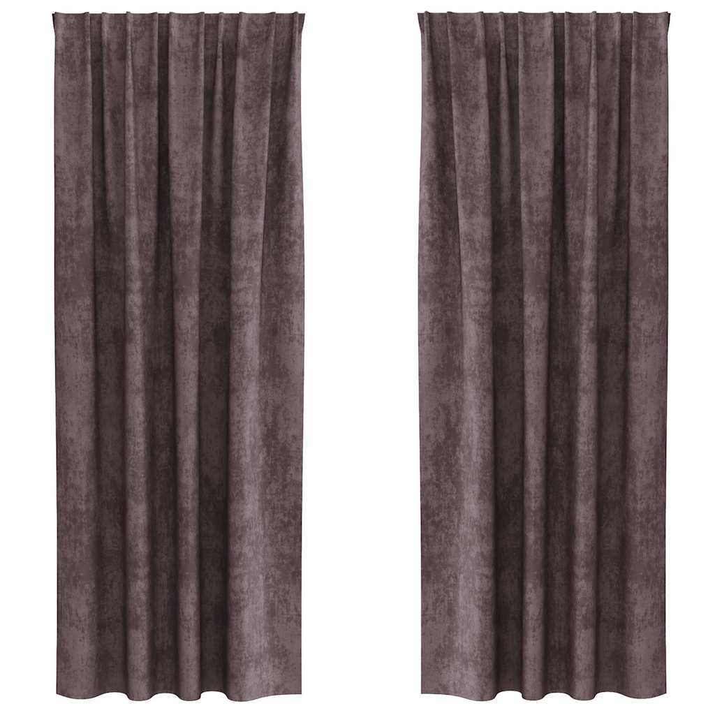 vidaXL Velvet Curtains 2 pcs Brown 260 x 140 cm Velvet 2