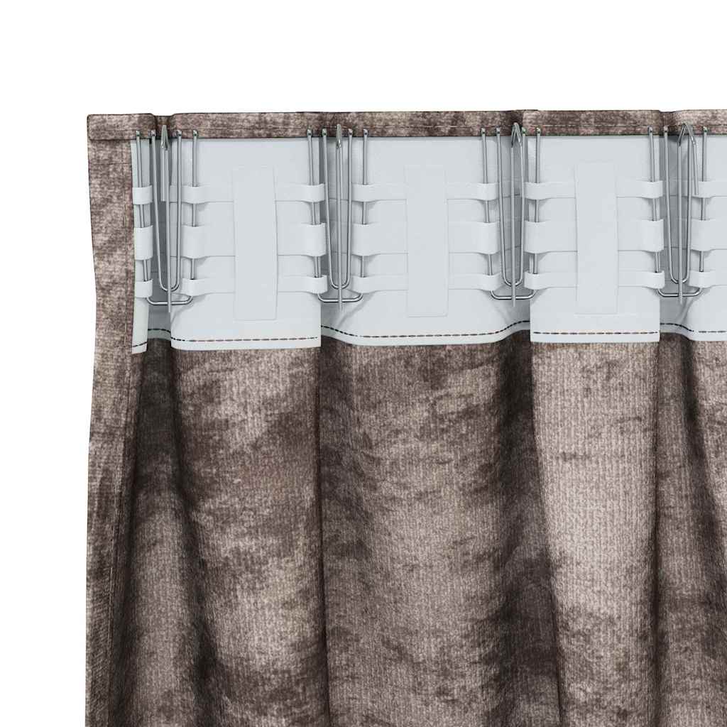 vidaXL Velvet Curtains 2 pcs Cappuccino 260 x 140 cm Velvet 5