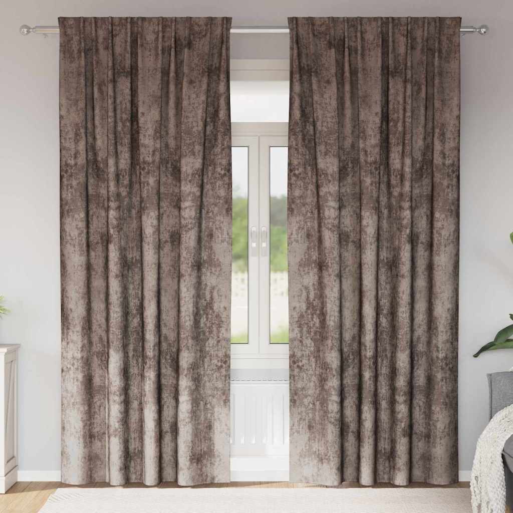 vidaXL Velvet Curtains 2 pcs Cappuccino 260 x 140 cm Velvet 1