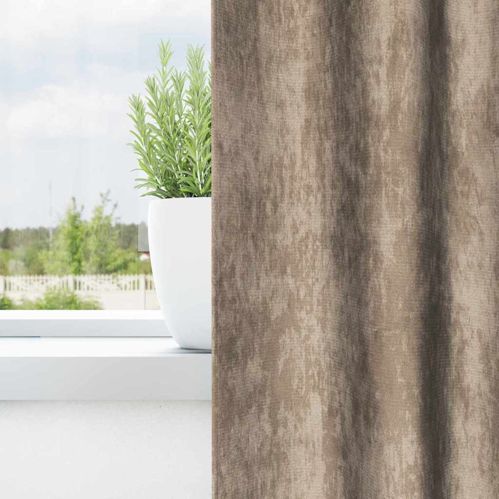 vidaXL Velvet Curtains 2 pcs Champagne 245 x 140 cm Velvet 3