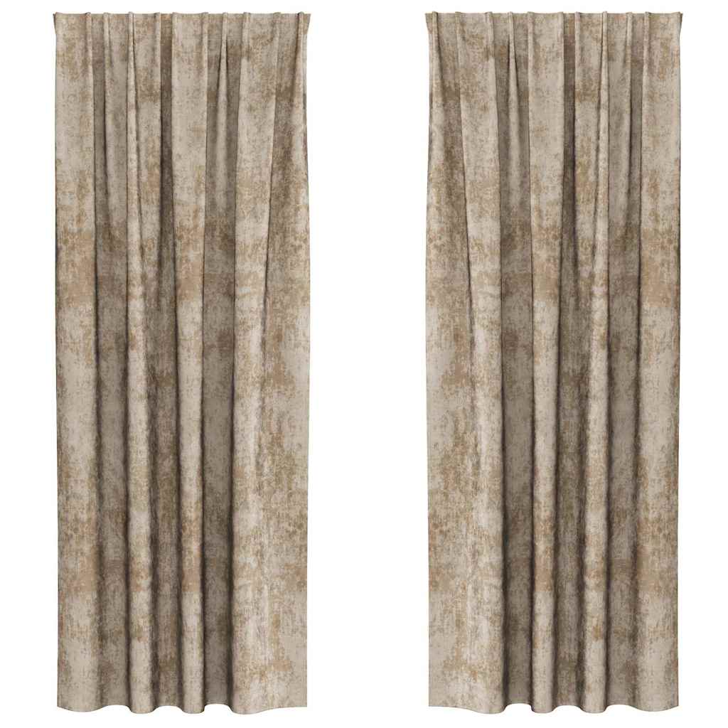 vidaXL Velvet Curtains 2 pcs Champagne 260 x 140 cm Velvet 2