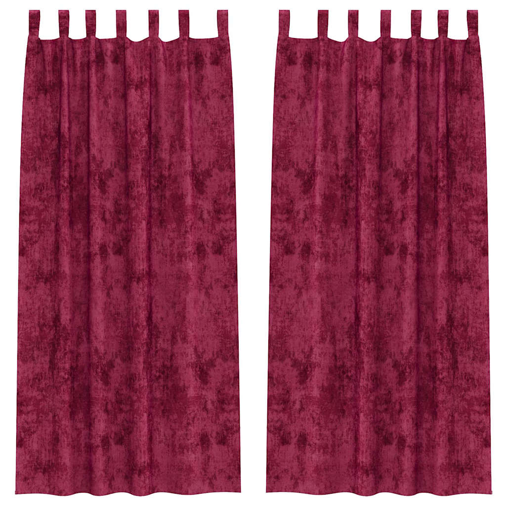 vidaXL Velvet Curtains 2 pcs Wine red 245 x 140 cm Velvet 2