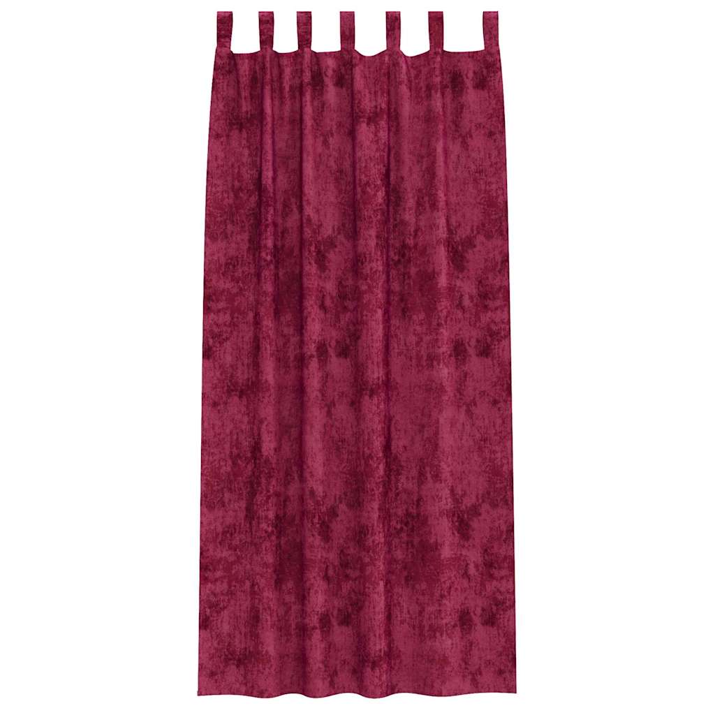 vidaXL Velvet Curtains 2 pcs Wine red 245 x 140 cm Velvet 4