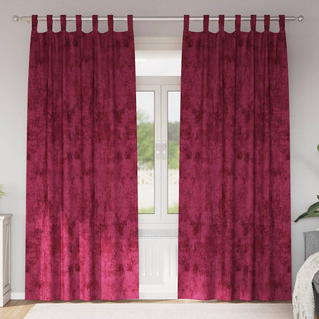 vidaXL Velvet Curtains 2 pcs Wine red 260 x 140 cm Velvet 1