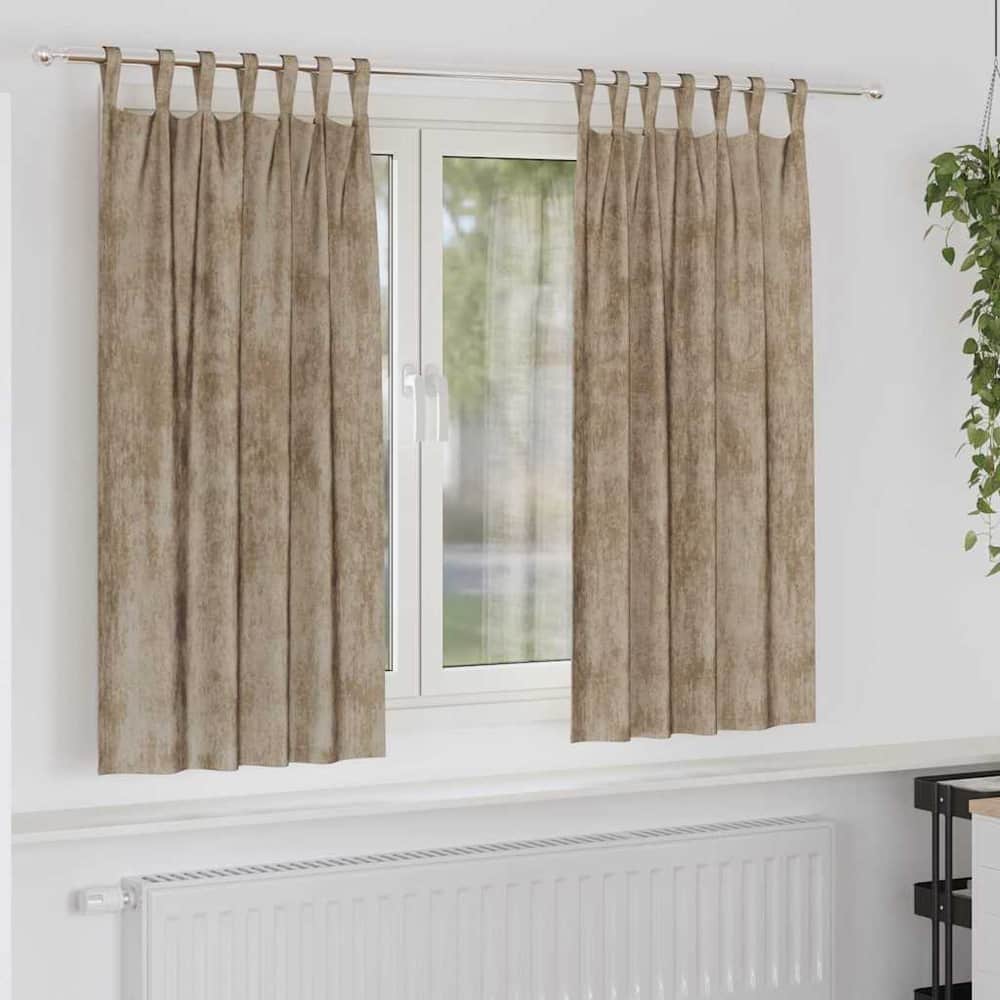 vidaXL Velvet Curtains 2 pcs Champagne 175 x 140 cm Velvet 1