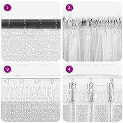 vidaXL Lace Curtain White 300 x 750 cm Polyester 6